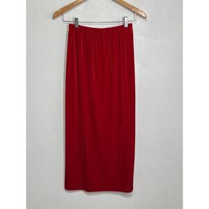 VTG BFA Classic Velvet Midi Skirt S Red Glam Holidays Christmas Valentines